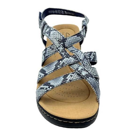 Clarks Collection women Strappy Sandals Merliah rose /Navy Snake /multi sizes - Picture 2 of 5